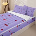 thumbnail image 3 of Erosebridal Lovely Cherry Dot Zipper Twin Comforter Sets with Fitted Sheet and 2 Pillowcases,Red Loves Pattern Zipper Bedding Set For Girls,Reversible,4-Piece, 3 of 7