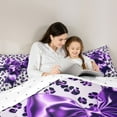 thumbnail image 4 of Feelyou Bowknot Bedding Comforter Set 7pcs, Leopard Print Wildlife Queen Bedding Sets, 4 of 8