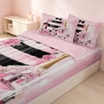 thumbnail image 3 of Erosebridal Girls Fashion Zipper Twin Comforter Sets with Fitted Sheet and 2 Pillowcases, Lipsticks Perfume Highheels Print Zipper Bedding Set, Pink Reversible, 3 of 7
