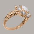 thumbnail image 3 of LBG British Made 10k Rose Gold Natural Opal & Cubic Zirconia Womens Statement Ring - 33 size options - Size 9, 3 of 8