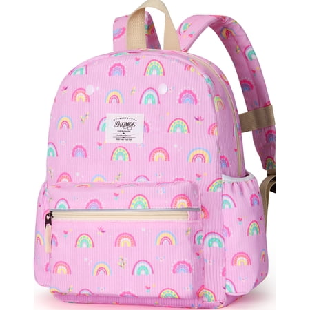DAKIMOE Toddler School Backpack for Girls and Boys 2-5 Kids Bookbags Preschool Kindergarten Backpacks 13.5" Corduroy Daycare Bags School Travel