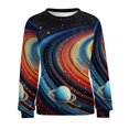 thumbnail image 7 of Galaxy Star Outer Space Womens Casual Crewneck Sweatshirt Long Sleeve Tops Cute Pullover Loose Fit, 7 of 7