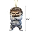thumbnail image 3 of Llavero acrílico con forma de caniche | Accesorio para amantes de los perros para mochilas, equipaje y espejo retrovisor del coche | Tirador de cremallera y colgante para bolso con diseño de mascota, 3 of 4