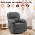 thumbnail image 3 of Korser Sillón Reclinable Giratorio 360°Adultos,Mecedora Pequeña Para Espacios Reducidos,Lino,Gris, 3 of 6