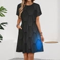 thumbnail image 2 of Abstract Honeycomb Short Sleeve Dress Women Summer Evening Dresses Ladies Sundress, 2 of 7