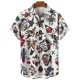 thumbnail image 3 of Camisa con estampado 3D de temática de humanidades para hombre y mujer, informal, de manga corta, con solapa y botones, camiseta de gran tamaño para hombre, 3 of 5
