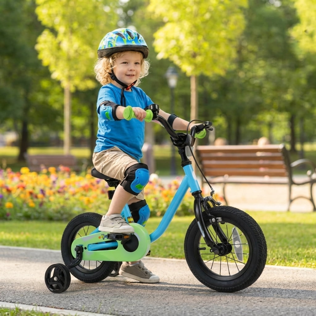 Redsmile Kids Bike 12 Inch for 3-4 Years Old Boys and Girls, Toddler Bicycle with Adjustable Handlebar and Seat, Height-Adjustable Beginner Bike for Kids 31.5"-41.3" Tall, 110 lb Capacity, Blue