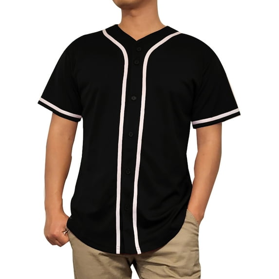 Lappel Men's Baseball Button Down Jersey College Sports Team Uniforms Size up to 3XL Short Sleeve Athletic Sports Tee Shirts Made in USA