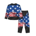 thumbnail image 2 of Rateoe Shark With USA Flag Pattern Womens Pajamas Set Long Sleeve Sleepwear Button Down Nightwear Soft Cotton Pj Lounge Sets, 2 of 9