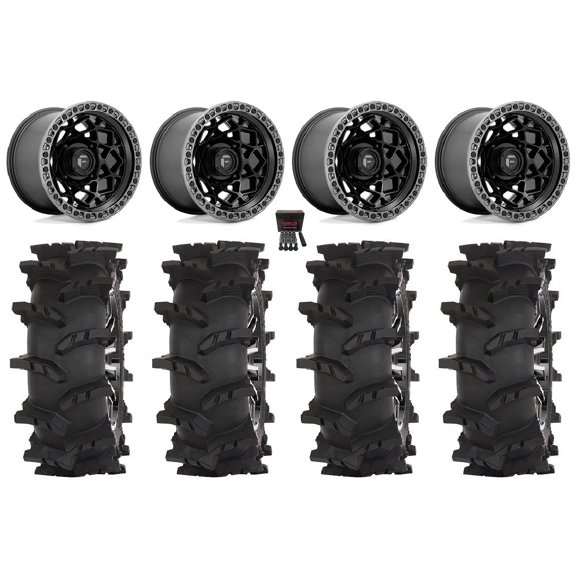 Fuel Unit 15" Wheels Black 33" Outlaw Max Tires Can-Am Maverick X3 / Honda Pioneer 1000 / Talon
