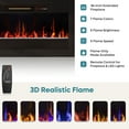 thumbnail image 5 of Bestier 70 inch Fireplace TV Stand with 36" Electric Fireplace, High Gloss Entertainment Center for TVs up to 80 inch with LED Lights & Storage Cabinets, White, 5 of 10