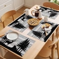 thumbnail image 5 of Forest Bear Placemats Set of 6 Silhouette Elk Stripes Tree Wood Grain Place Mats Indoor Wipeable Table Mats Washable Cloth Dining Table Placemats for Kitchen Holiday Party Home Decor 13x19 Inch, 5 of 9