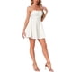 thumbnail image 4 of Vestido de mujer Inspire Chic con escote corazón, sin mangas, con cremallera, mini y de corte acampanado, color beige y blanco, talla XL, 4 of 6