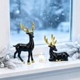 thumbnail image 5 of 2 Pcs Christmas Resin Reindeer Statue Small Christmas Seated and Standing Deer Figurine, Reindeer Ornaments for Living Room, Wine Cabinet, Display Stand, Bedroom, Office Desktop, 5 of 7