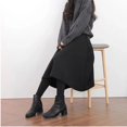 thumbnail image 4 of Falda de mallas de terciopelo grueso y grueso de otoño e invierno, falda falsa de dos piezas de cintura alta, falda de línea A, botas cálidas de talla grande de 200 kg, pantalones, 4 of 5