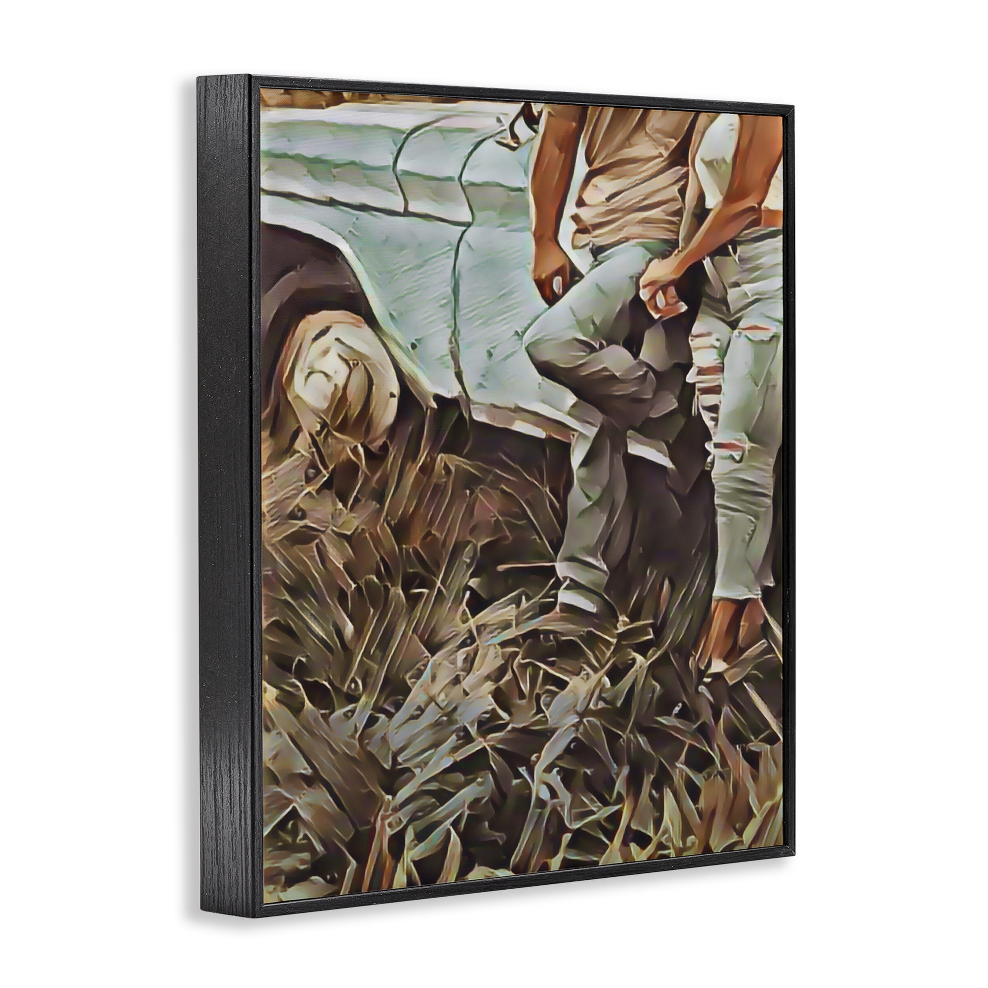 Leaning In Kisses Black Framed Giclee Art, design by Jesse Keith