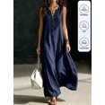 thumbnail image 3 of Blue Dress Black Trim Casual Summer Vacation, 3 of 8