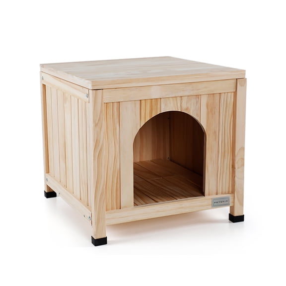Petsfit Dog House, Indoor Dog Wooden House with Elevated and Ventilate Floor for Small Dogs and Cats