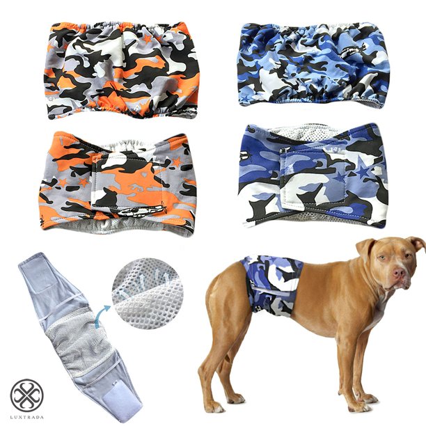 Luxtrada Male Dog Diapers Waterproof Leak Proof Belly Band Wrap
