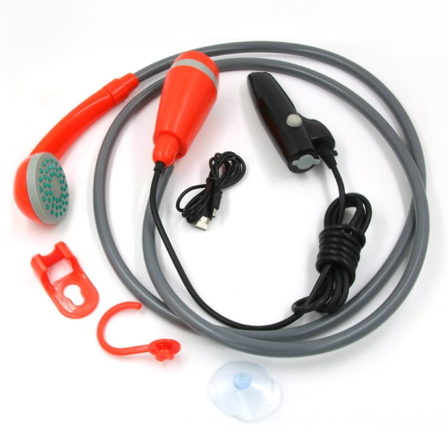 Portable USB Rechargeable Outdoor Shower Head with Lithium Battery - Factory Direct Car-Mounted Electric Sprayer, High-Durability Premium Material, Easy-to-Use Orange Camping Bathing Tool for Home &