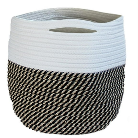 Bloem Bloembagz Fabric Cotton Planter Bag 12 x 12 Fabric Round Black & Tan