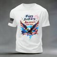 thumbnail image 5 of CAUYDY Shirts for Men USA Shirt American Flag T-Shirt 4th of July Patriotic Short Sleeve Tee(L101-White,S), 5 of 6