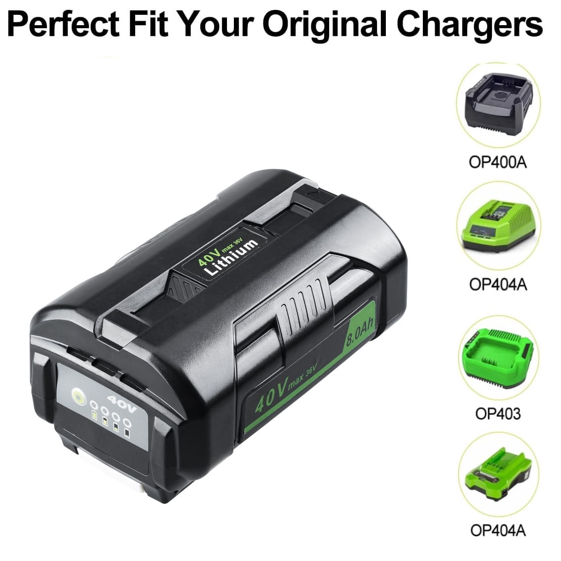 2Pack for Ryobi 36V（40Vmax) Battery 8000mAh Li-ion OP4040 OP4026 OP4030 OP4050 Li-ion OP4040A1 RBL4020 RBL1820G