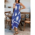 thumbnail image 2 of Summer Dress for Women 2025 Floral Sundress Spaghetti Strap Flowy Beach Vacation Boho Maxi Dresses Blue XL, 2 of 7