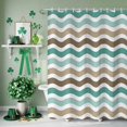thumbnail image 3 of Shower Curtain, Abstract Cyan-brown Water Ripple Waterproof Shower Curtain Set with Hooks for Bathroom Showers,Stalls and Bathtubs,60x72In Gradient Striped, 3 of 9