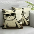 thumbnail image 3 of COMIO  Cat Pillow Covers Decorative Funny Throw Pillow Covers I Do What I Want Not My Problem Pillowcase Bed Sofa Decorations Beige Farmhouse Decor, 3 of 5