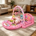 thumbnail image 5 of Baby Piano Play Gym Activity Mat, Pink Animal Hanging Rattles Kick Piano Fitness Playmat, Early Sensory Educational Tummy Time Toy for Newborn Infants 0-15 Months, 5 of 7