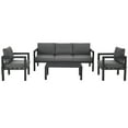 thumbnail image 4 of Patiojoy 4 Pieces Patio Seating Set Outdoor Sectional Sofa Set w/Coffee Table & Cushions Gray, 4 of 6