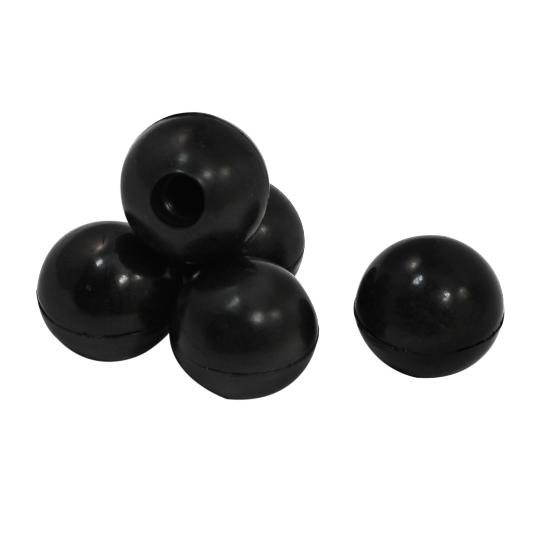 5pcs Ball Shape Joystick Machine Control Handle Black Knob 32mm x 10mm