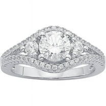 2 3/4 Carat T.G.W. Swarovski Crystal and CZ Sterling Silver Engagement Ring