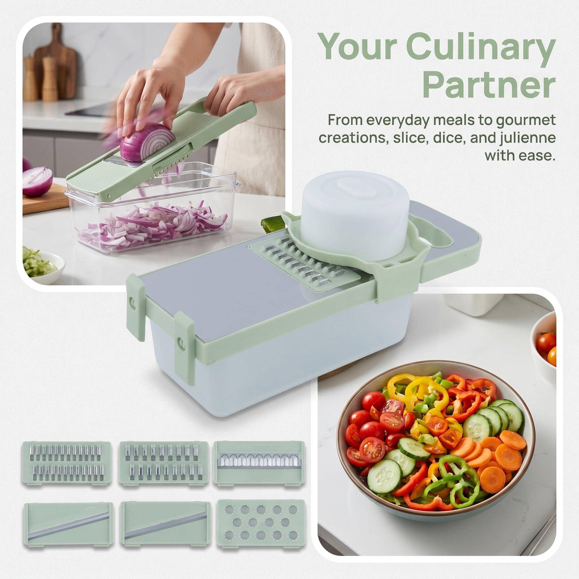Unique Bargains Mandoline Slicer with Chopping Function for Cooking 6 in 1(D) 11"x4.3"