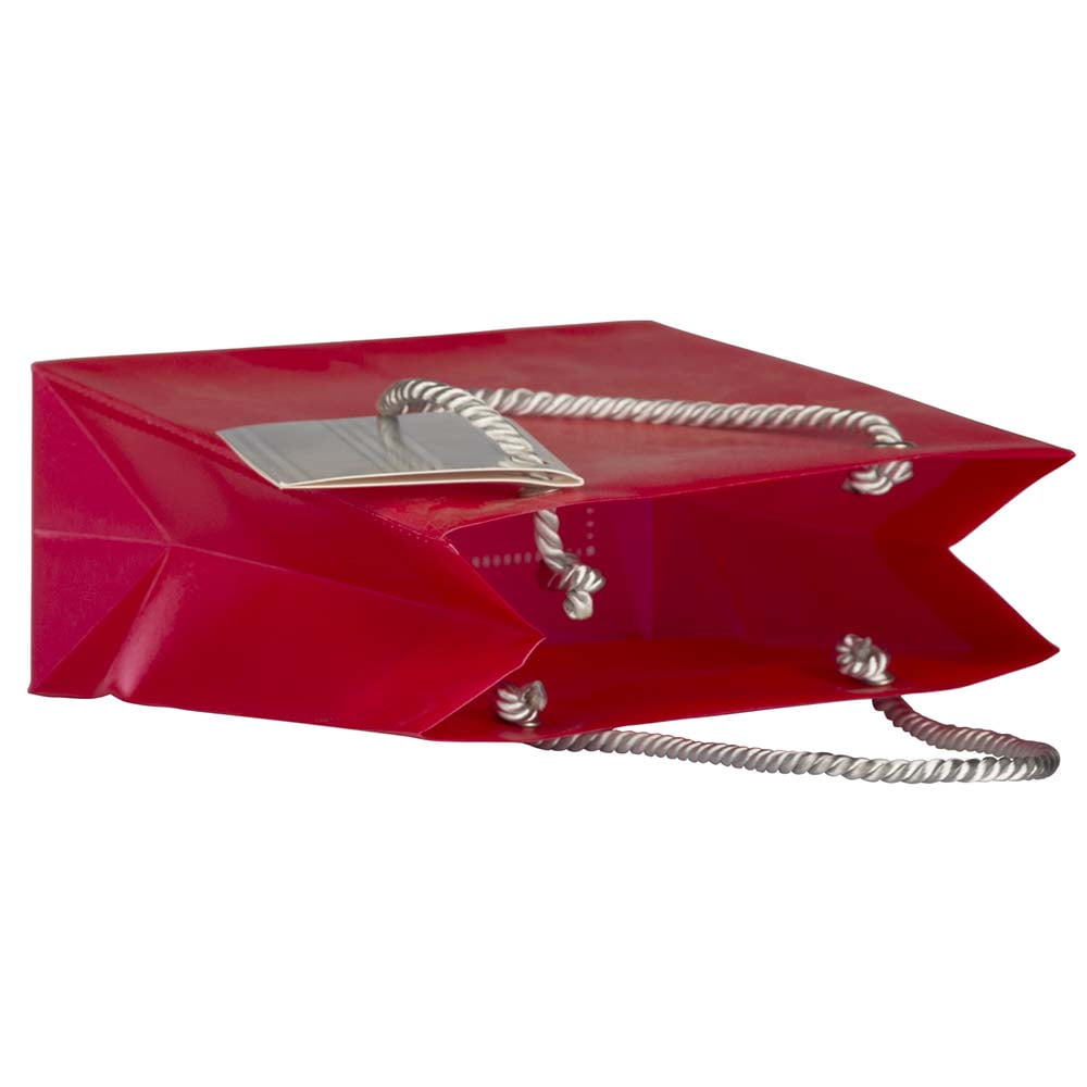 JAM Paper Opaque Gift Bags, 5.75 x 5.75 x 2.5, Red, 100/Pack, Mini