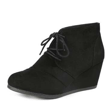 Dream Pairs Women's Casual Fashion Lace-Up Wedge Ankle Booties Low Heel Design