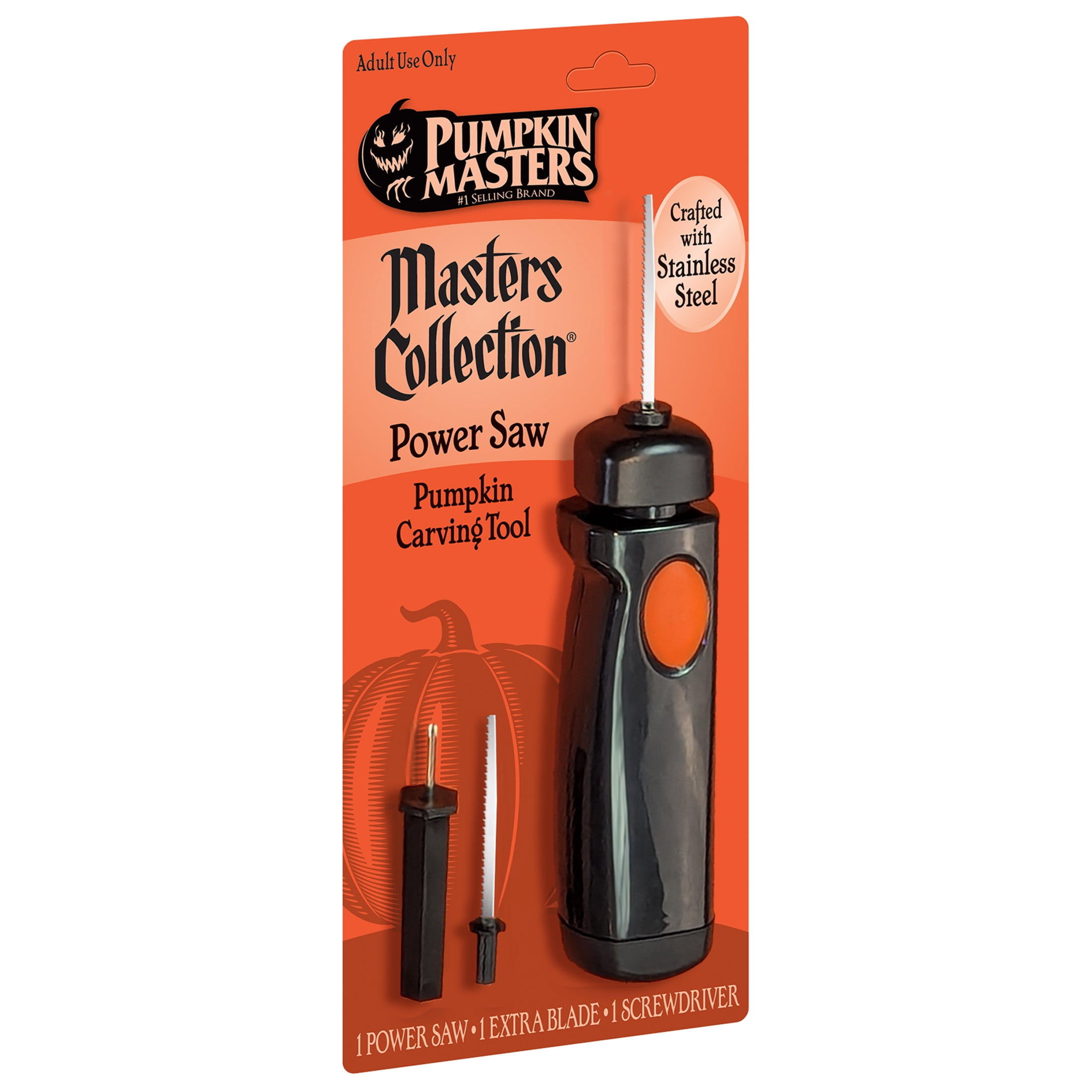 Pumpkin Masters - Masters Collection Power Saw, Easy-Grip Design and Interchangeable Stainless Steel Blades,  Halloween Carving Tool