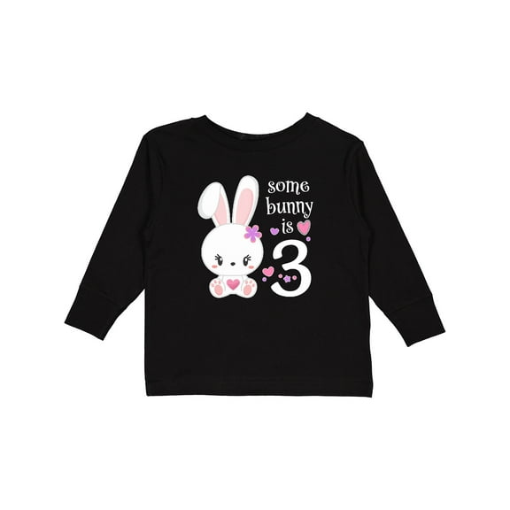 Inktastic Somebunny is Three-third Birthday Bunny Boys or Girls Long Sleeve Toddler T-Shirt