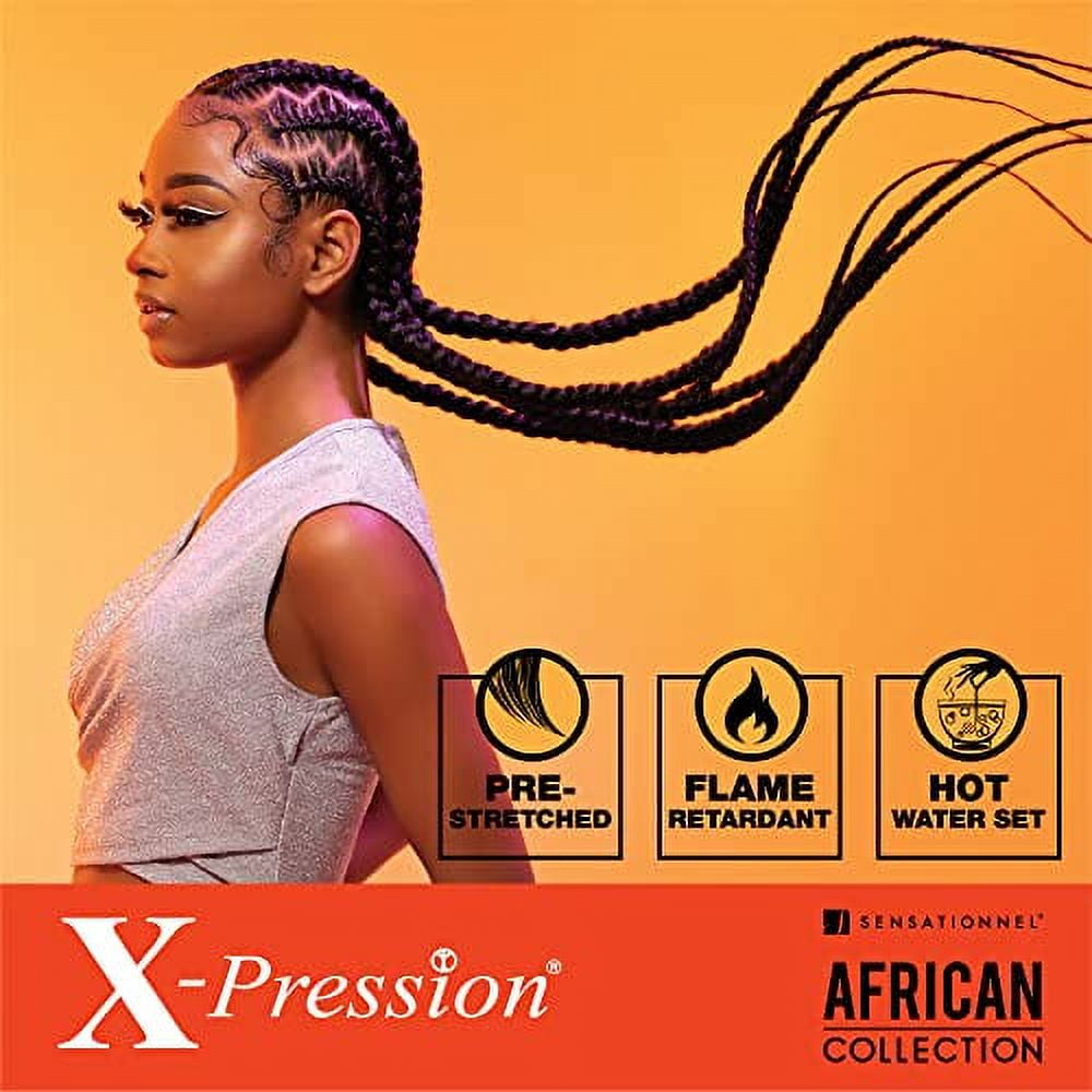 Sensationnel X-pression prestretched braiding hair - 2x xpression 48 inch all kanekalon flame retardant synthetic braid in hair extensions - 2X 48 Inch (3 pack, RED)