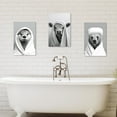 thumbnail image 3 of ZHONGYUTONG Bathroom Animal Wall Art 3 Pieces Cute Otter Highland Cow Bear Wearing Bathrobe Funny Poster Black White Canvas Prints for Toilet Restroom Framed (11.00" x 14.00" x 3PCS), 3 of 7