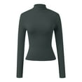 thumbnail image 5 of DuoJiaJ Womens Long Sleeve Turtleneck Crop Tops Basic Slim Fitted Going Out T Shirts Winter Clothes Breathable Sport Tops Gray XL, 5 of 5