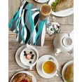 thumbnail image 4 of Aqua Stripe Kitchen Dish Towels for Drying Dishes Set of 2, Ombre Grey Moire Geometric Modern Abstract Waffle Weave Microfiber Hand Tea Bathroom Towels Quick Dry & Absorbent Towel 15.7x23.6, 4 of 7