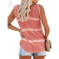 thumbnail image 4 of Gustave Women's Plus Size Tie Dye Vest Summer Sleeveless Color Block T Shirts Loose Blouse Button Up Tank Tops "Orange, 3XL", 4 of 11