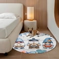 thumbnail image 2 of Summer Gnomes Nautical Round Area Rug 7Ft Washable Circle Rugs for Dorm Laundry Room, Blue Coastal Grey Wooden Non-Slip Carpet Floor Mats Indoor Outdoor Carpet Runner Aesthetic Home Decor, 2 of 8