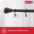 thumbnail image 6 of Rubbermaid No Drill Tension or Wall Mount 44" to 72" Adjustable Shower Curtain Rod, Rustproof Stainless Steel, Matte Black, 6 of 10