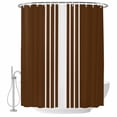 thumbnail image 2 of Brown White Stripe Waterproof Fabric Shower Curtain,Modern Rustic Vertical Striped Waterproof Fabric Shower Curtain for Bathroom Curtains Bathtubs Hotel Shower Curtains with 12 Hooks Small 36x72in, 2 of 8