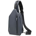 thumbnail image 1 of Tinyat Mens Chest Pack Sling Bag Waterproof Crossbody Backpack Anti Theft Daypack Bag Gray, 1 of 7