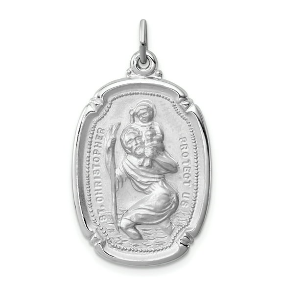 925 Sterling Silver Saint Christopher Medal Necklace Charm Pendant Religious Patron St