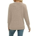 thumbnail image 5 of XuJwPNcy Womens Ribbed Knit Long Sleeve Tops Casual Crew Neck Pullover Sweaters Blouses Basic Casual Tee Tops, 5 of 7